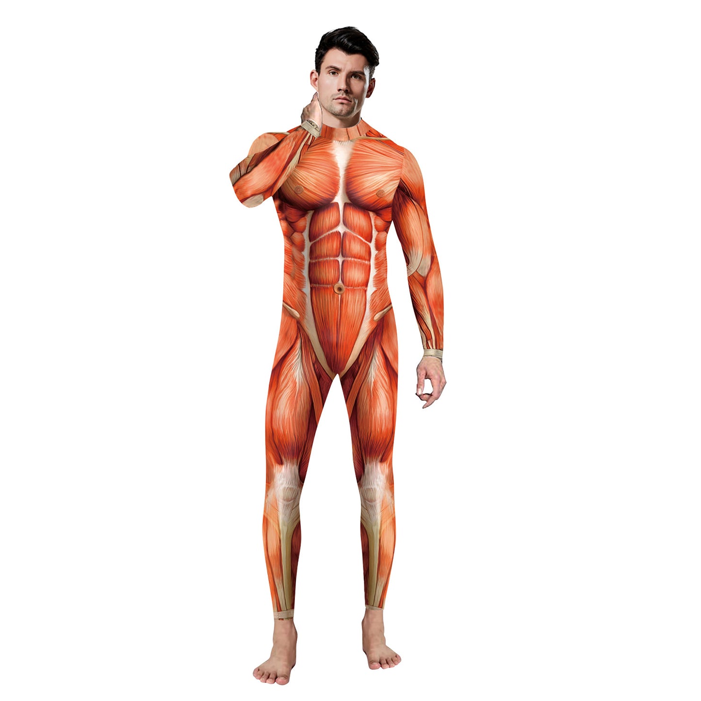 Halloween stage performance costume muscle line one-piece leggings explosive stage costume suit