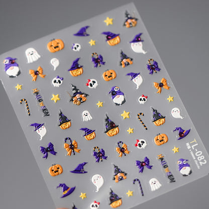 Halloween pumpkin nail stickers