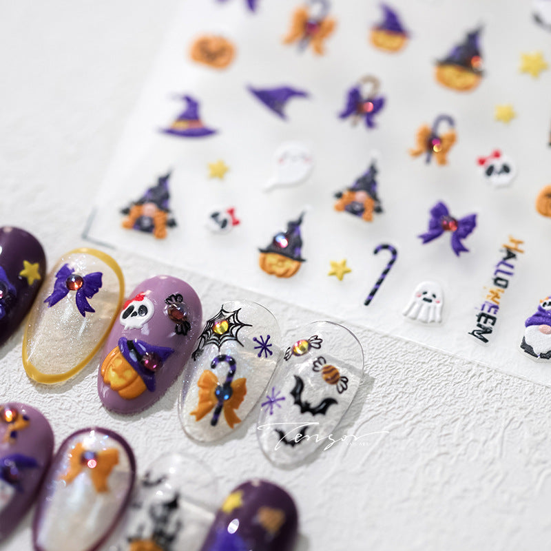 Halloween pumpkin nail stickers