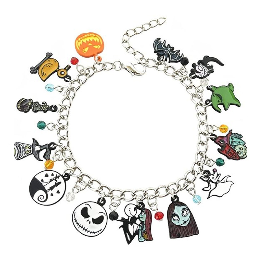 Halloween Combination Bracelet Pumpkin Head Spider Bat Ghost Pendant