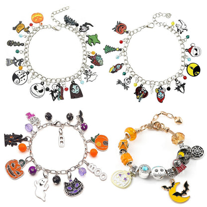 Halloween Combination Bracelet Pumpkin Head Spider Bat Ghost Pendant