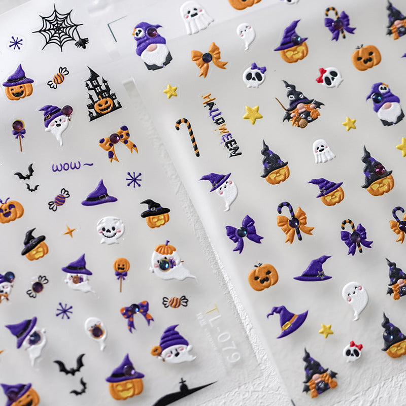 Halloween pumpkin nail stickers