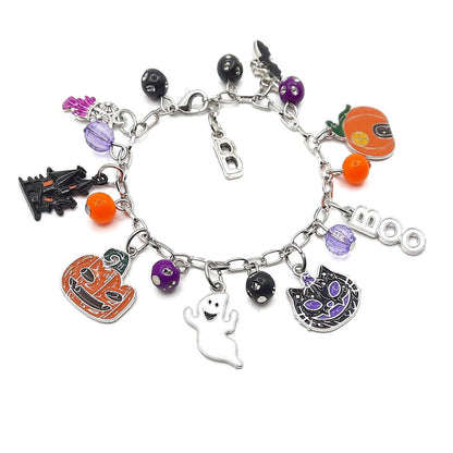 Halloween Combination Bracelet Pumpkin Head Spider Bat Ghost Pendant