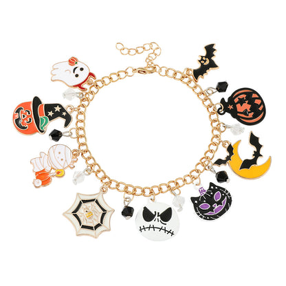 Halloween Combination Bracelet Pumpkin Head Spider Bat Ghost Pendant