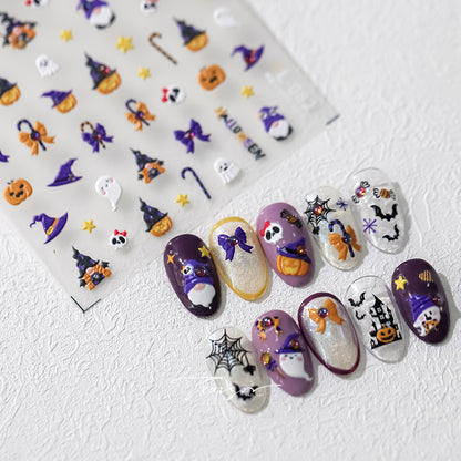 Halloween pumpkin nail stickers