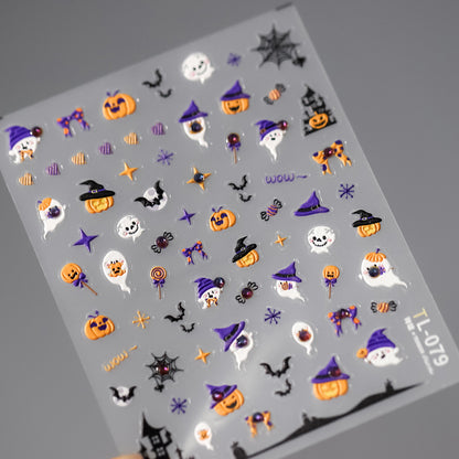 Halloween pumpkin nail stickers