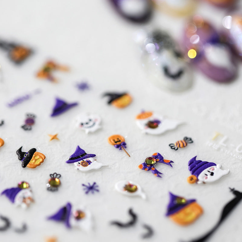 Halloween pumpkin nail stickers