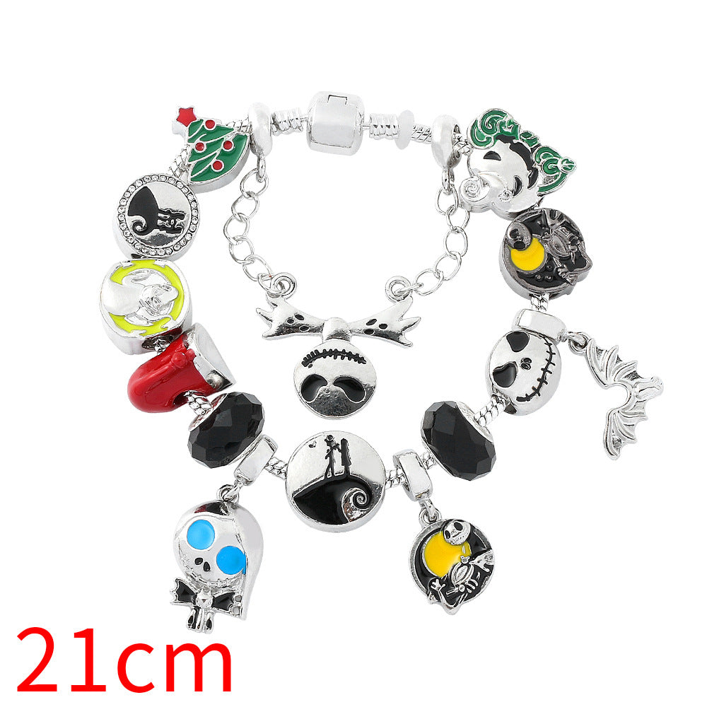 Halloween Combination Bracelet Pumpkin Head Spider Bat Ghost Pendant