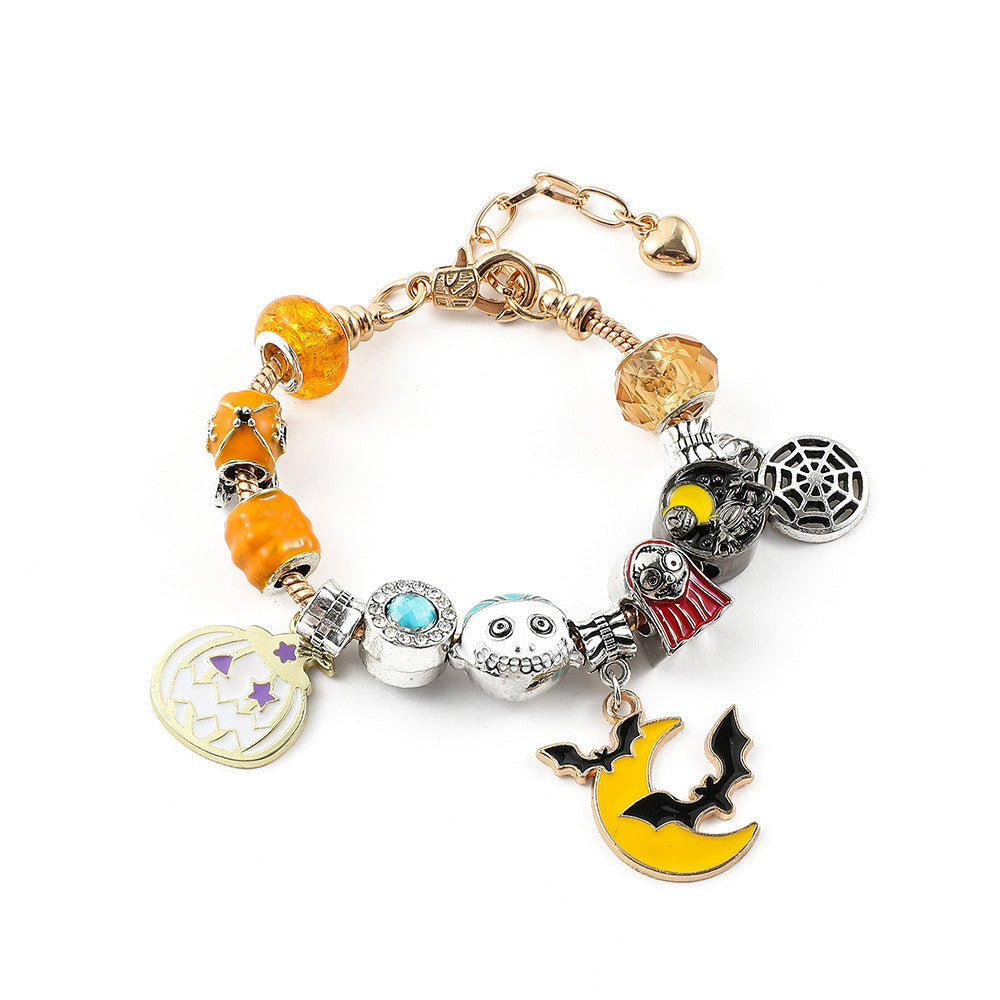 Halloween Combination Bracelet Pumpkin Head Spider Bat Ghost Pendant